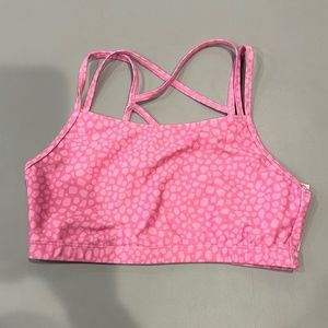 BLOCH Pink Terrazzo X Flo Active Remi X-Back Bra Top Girls Size 10